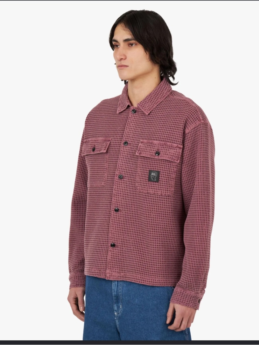 Brain Dead Waffle Button Front Shirt - Raspbery ($335) Unisex - Picture 9 of 16